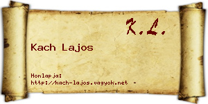 Kach Lajos névjegykártya